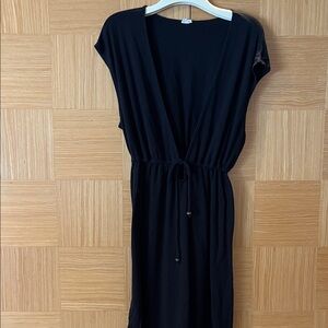 Black V-Neck bathing suit cover